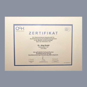 Zertifizierte Qualitätssicherung bei Dr. Jörg Knabl