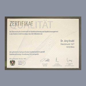 Zertifiziertes Qualitätsmanagement in der Ordination Dr. Knabl