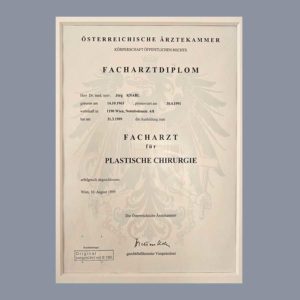 Facharztdiplom von Dr. Jörg Knabl
