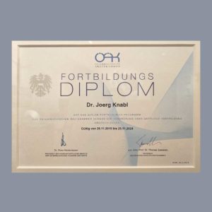 Forbildungsdiplom für Dr. Jörg Knabl